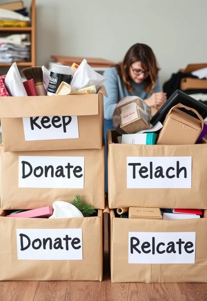 12 Decluttering Tips to Kickstart Your New Year (Marie Kondo Approved!) - 4. The Four-Box Method
