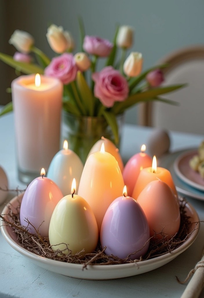 15 Easy Easter Table Decorations That'll Make Your Guests Say 'Wow!' - 11. Whimsical Egg Candles