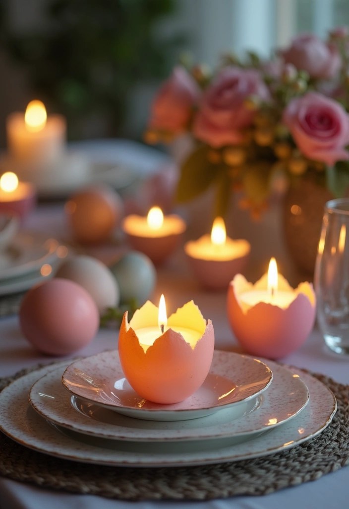15 Easy Easter Table Decorations That'll Make Your Guests Say 'Wow!' - 9. DIY Easter Egg Candle Holders